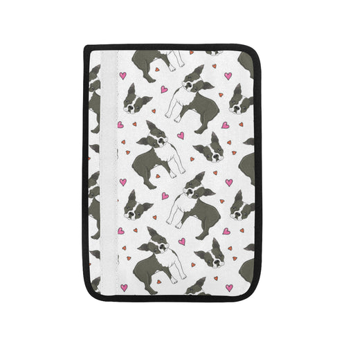 Boston terrier dog hearts vector pattern Car Seat Belt Cover