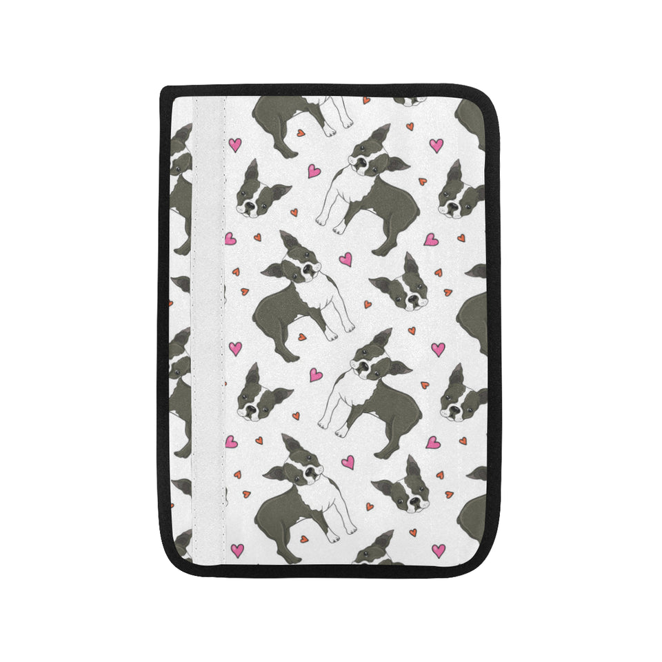 Boston terrier dog hearts vector pattern Car Seat Belt Cover