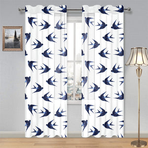 Swallow Pattern Print Design 03 Gauze Curtain