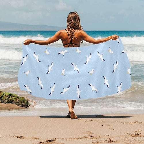 Seagull Pattern Print Design 02 Beach Towel
