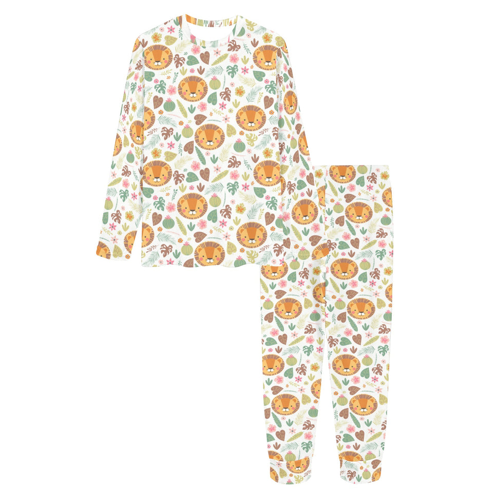 Lion Pattern Print Design 04 Women's All Over Print Pajama Set