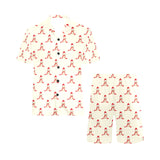 Golden Retriever Pattern Print Design 01 Men's V-Neck Short Pajama Set