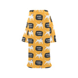 Bull Terrier Pattern Print Design 03 Blanket Robe with Sleeves