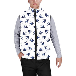 Swallow Pattern Print Design 03 Men's Padded Vest