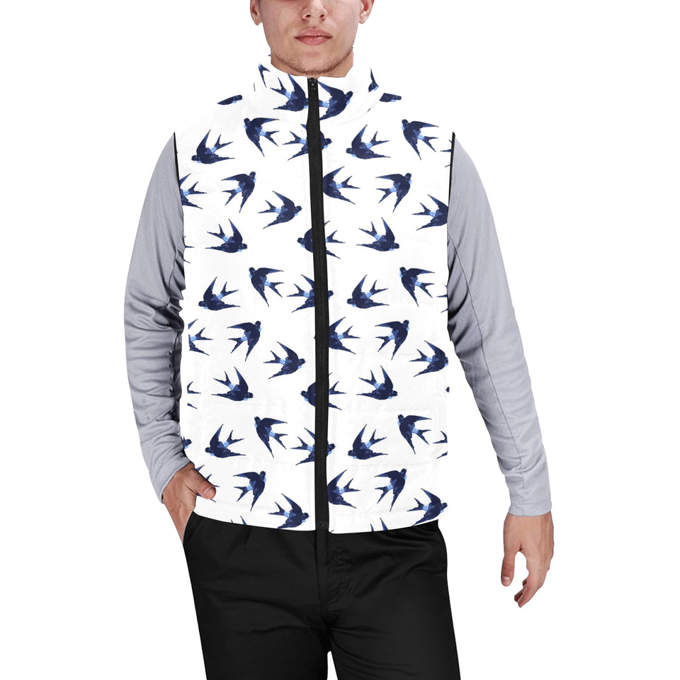 Swallow Pattern Print Design 03 Men's Padded Vest