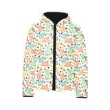 Tennis Pattern Print Design 03 Kids' Boys' Girls' Padded Hooded Jacket