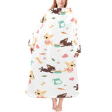 Cute Chihuahua puppie pattern Blanket Robe with Sleeves