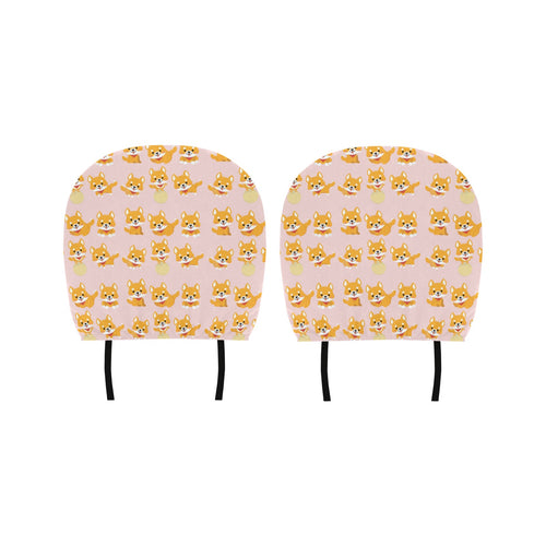 Cute shiba inu dog pattern Car Headrest Cover