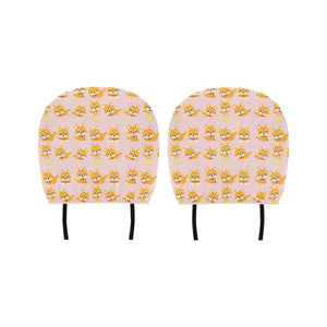Cute shiba inu dog pattern Car Headrest Cover