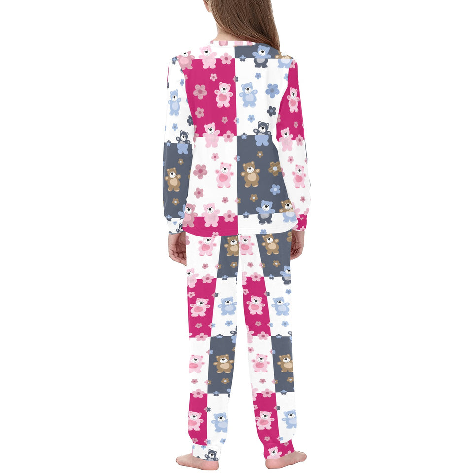 Teddy Bear Pattern Print Design 03 Kids' Boys' Girls' All Over Print Pajama Set