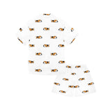 Cute beagle dog sleeping pattern Kids' Boys' Girls' V-Neck Short Pajama Set