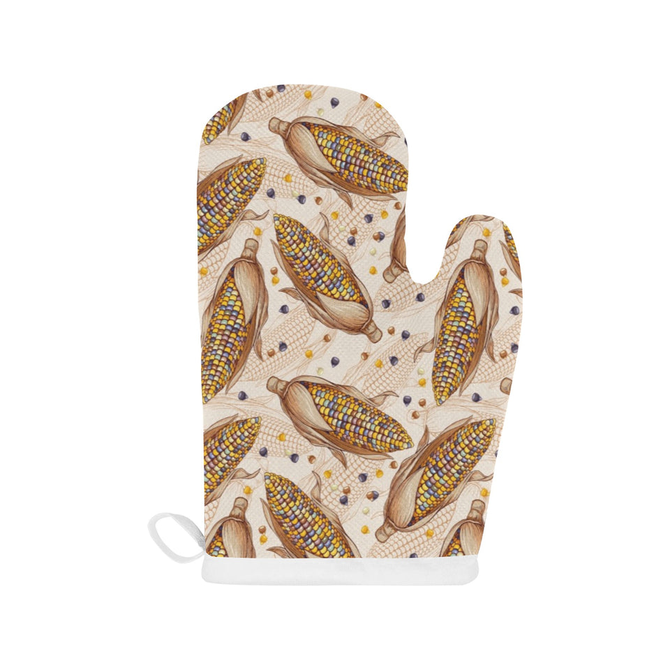 Corn Pattern Print Design 03 Heat Resistant Oven Mitts