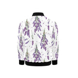 lavender flower design pattern Kids' Boys' Girls' Bomber Jacket