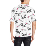 Hand Drawn faces of pandas pattern Men's All Over Print Polo Shirt