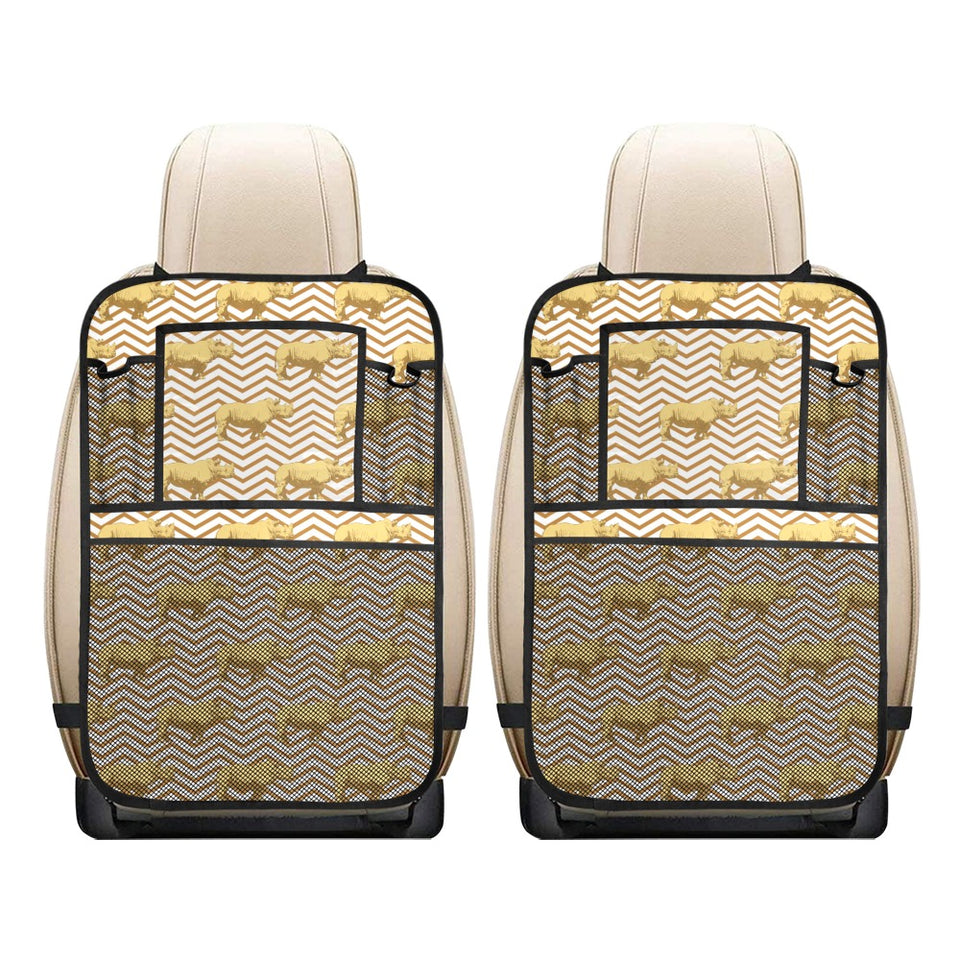 Rhino yellow theme pattern Car Seat Back Organizer