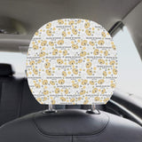 Golden Retriever Pattern Print Design 04 Car Headrest Cover