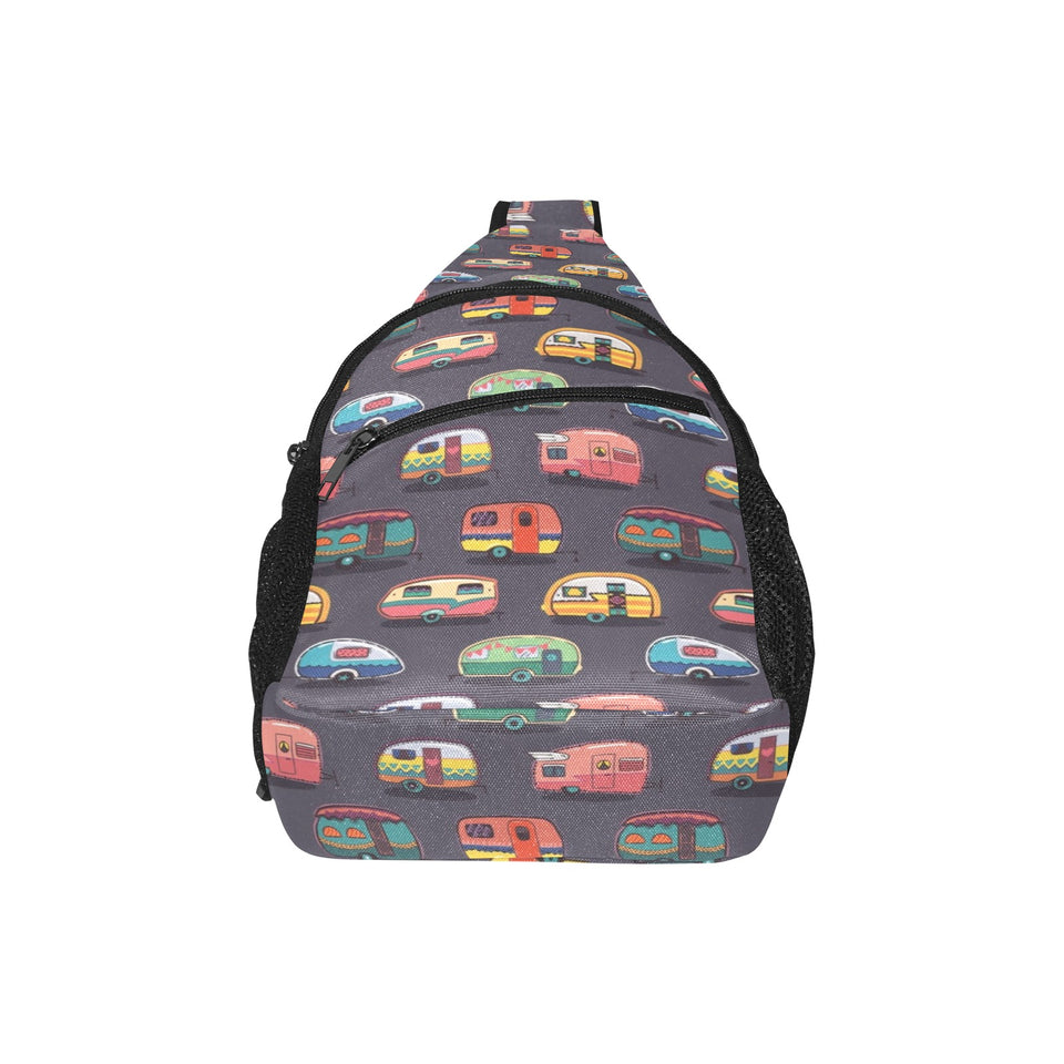 Camper Van Pattern Print Design 02 All Over Print Chest Bag