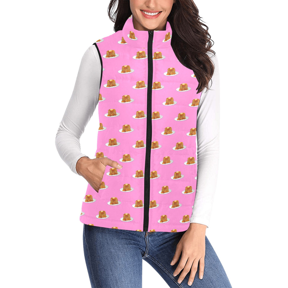 Pancake Pattern Print Design 04 Women's Padded Vest