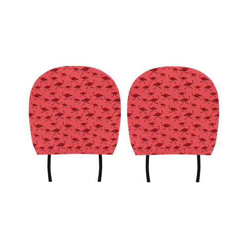 Ostrich Pattern Print Design 03 Car Headrest Cover