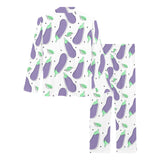Eggplant Pattern Print Design 05 Women's Long Pajama Set