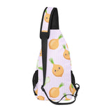 cute onions smiling faces purple background All Over Print Chest Bag