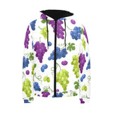 Grape pattern Men's Padded Hooded Jacket