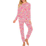 Pink donut glaze candy pattern Women's All Over Print Pajama Set