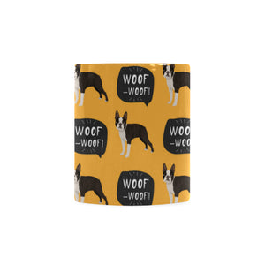 Boston terrier design pattern Classical White Mug (Fulfilled In US)