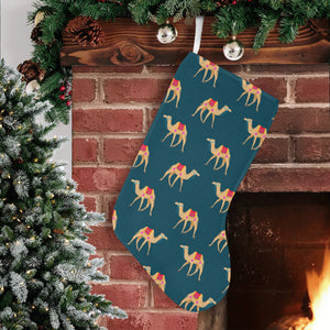 Camel pattern blue blackground Christmas Stocking