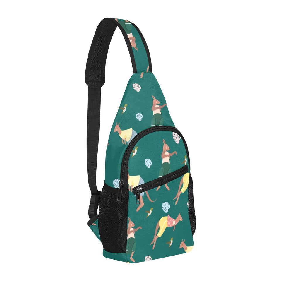 Kangaroo leaves pattern All Over Print Chest Bag
