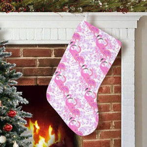 Pink flamingo flower pattern Christmas Stocking