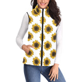 sunflowers design pattern Women's Padded Vest