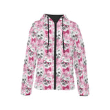 Yorkshire Terrier Pattern Print Design 03 Women's Padded Hooded Jacket