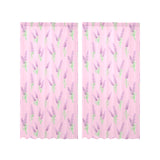 Lavender pattern pink background Gauze Curtain