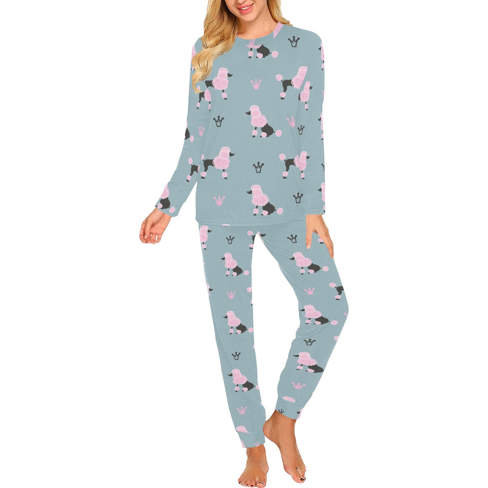 poodle dog pattern Women's All Over Print Pajama Set