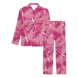 Beautiful dragonfly pink background Men's Long Pajama Set