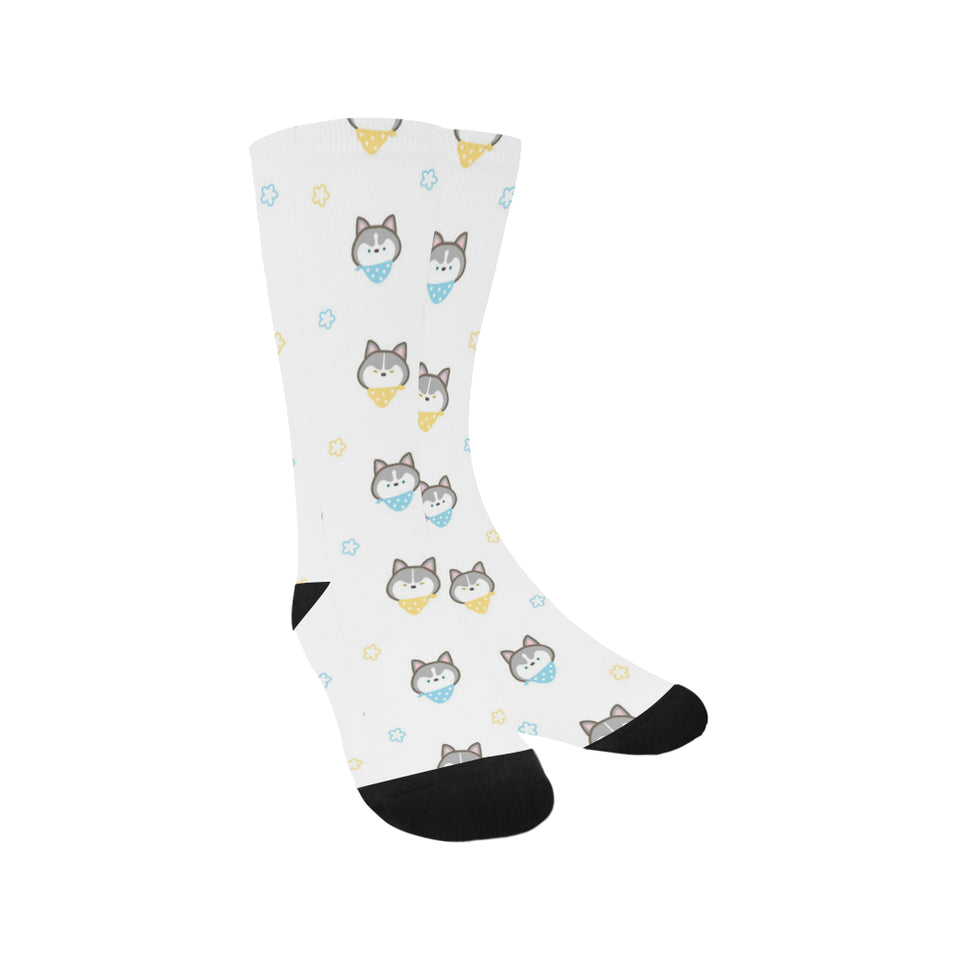 Cute Siberian Husky pattern Crew Socks