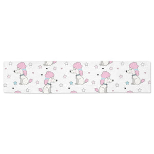 Cute poodle dog star pattern Table Runner