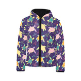Colorful sea turtle pattern Kids' Boys' Girls' Padded Hooded Jacket