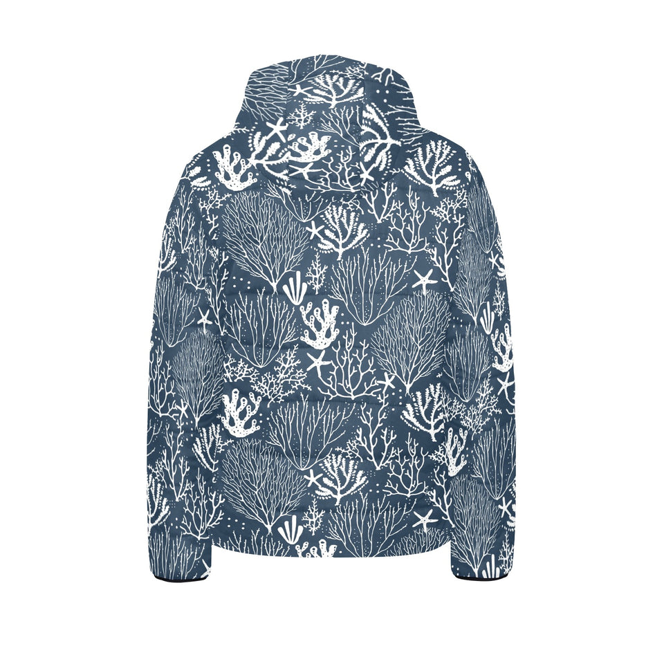 Coral Reef Pattern Print Design 05 Kids' Boys' Girls' Padded Hooded Jacket