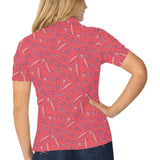 Skate Board Pattern Print Design 01 Women's All Over Print Polo Shirt