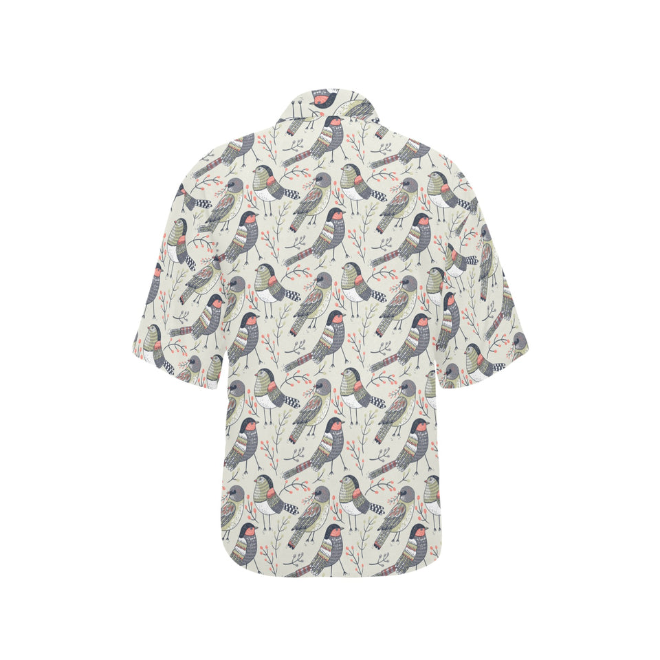 Pigeon Pattern Print Design 04 Women's All Over Print Hawaiian Shirt