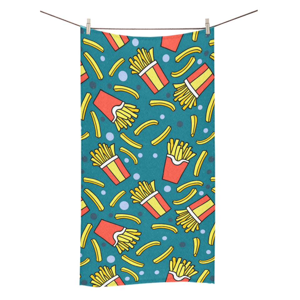 French fries red paper box pattern Bath Towel