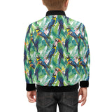 Colorful parrot exotic flower leaves Kids' Boys' Girls' Bomber Jacket