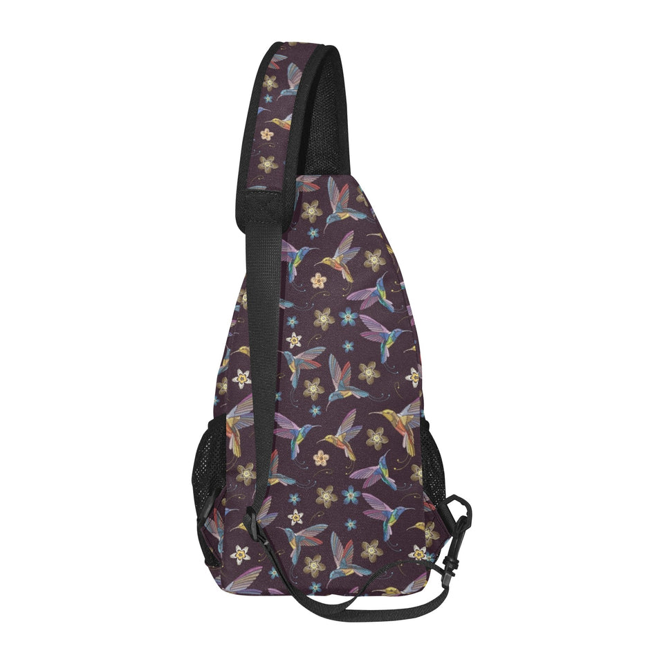 Hummingbird Pattern Print Design 04 All Over Print Chest Bag