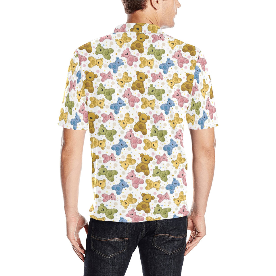 Teddy Bear Pattern Print Design 01 Men's All Over Print Polo Shirt