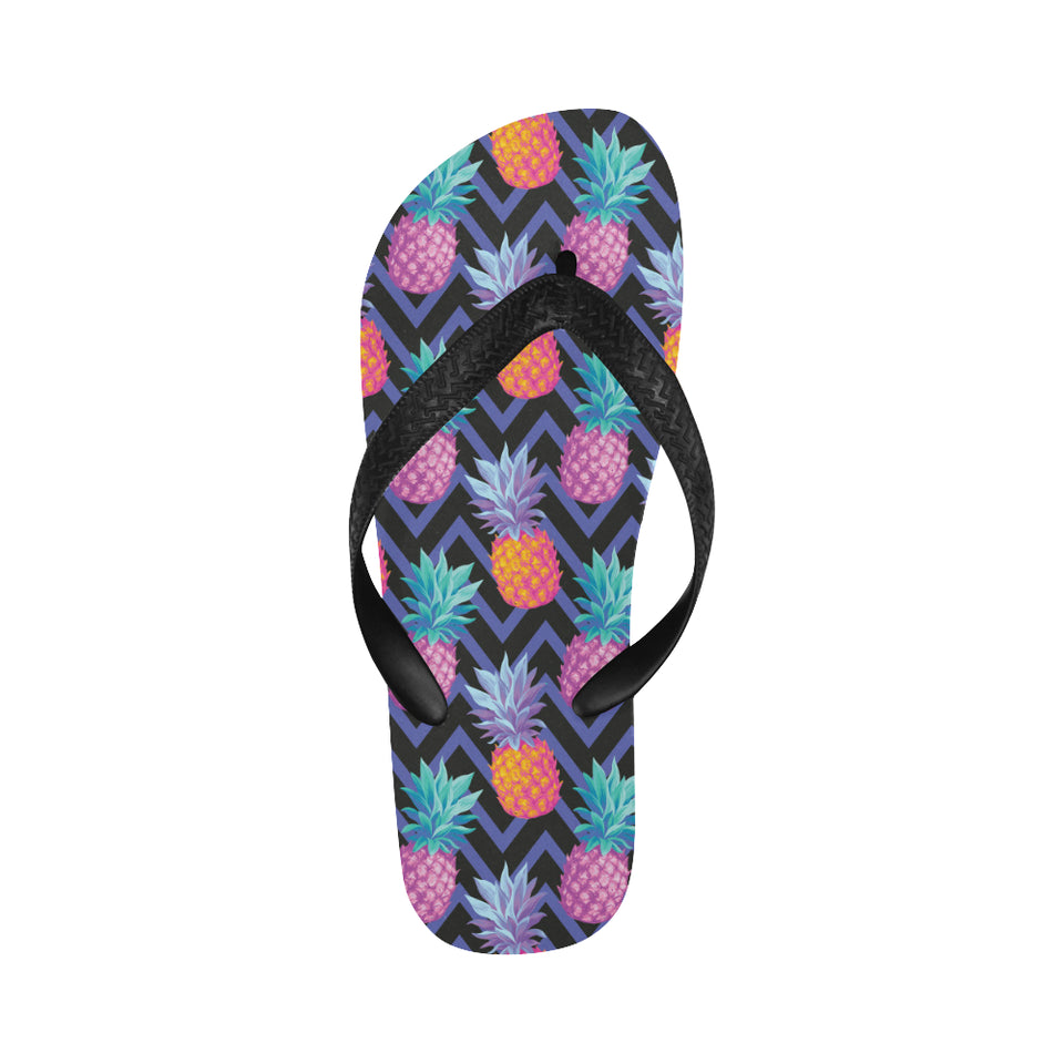 Pineapples pattern zigzag background Unisex Flip Flops