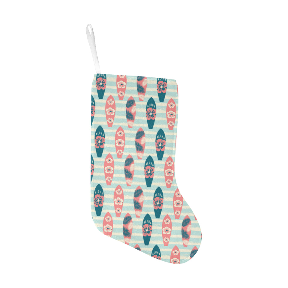 Surfboard Pattern Print Design 02 Christmas Stocking