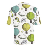 Hot Air Balloon Bird Cloud Pattern Men's All Over Print Polo Shirt