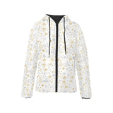 Christmas tree Christmas element Silver gold patte Women's Padded Hooded Jacket